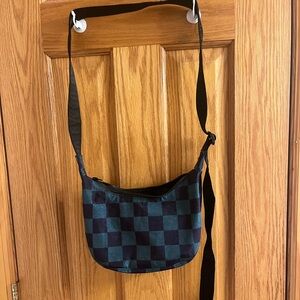 Baggu NAVY GREEN CHECK Small Crescent